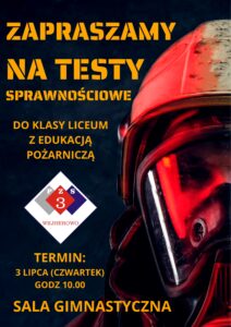 Read more about the article TESTY SPRAWNOŚCIOWE DO KLASY POŻARNICZEJ